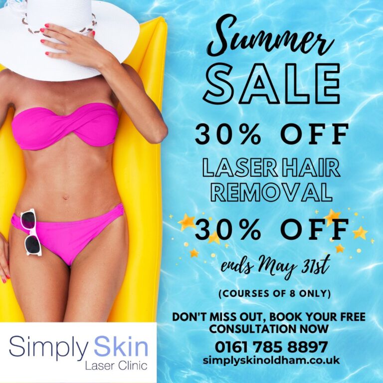 30% OFF Laser Hair Removal at Simply Skin Laser Clinic in Oldham