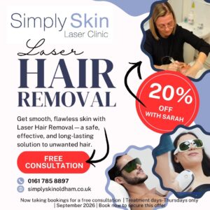 Save 20% on Laser Hair Removal, Simply Skin Clinic Oldham